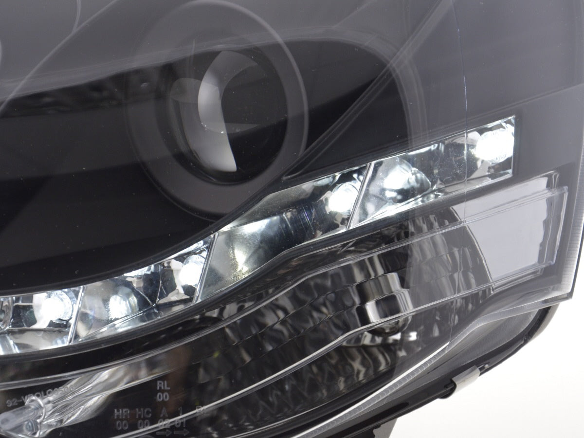 Scheinwerfer Set Daylight LED Tagfahrlicht VW Polo 9N3 05-09 schwarz Scheinwerfer Set Daylight LED Tagfahrlicht VW Polo 9N3 05-09 schwarz